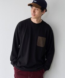 【Tough&Soft】布帛ポケット付き長袖Tシャツ