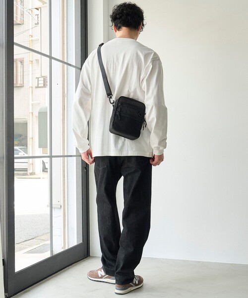coen(コーエン)の「【Tough&Soft】布帛ポケット付き長袖Tシャツ(Tシャツ/カットソー・メンズ・ホワイト/ブラック・S/M/L/XL)」の4枚目の写真