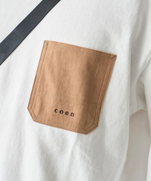 coen(コーエン)の「【Tough&Soft】布帛ポケット付き長袖Tシャツ(Tシャツ/カットソー・メンズ・ホワイト/ブラック・S/M/L/XL)」の9枚目の写真