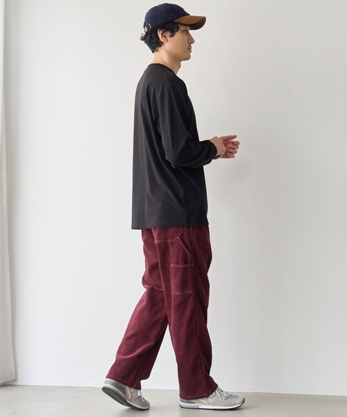 coen(コーエン)の「【Tough&Soft】布帛ポケット付き長袖Tシャツ(Tシャツ/カットソー・メンズ・ホワイト/ブラック・S/M/L/XL)」の11枚目の写真
