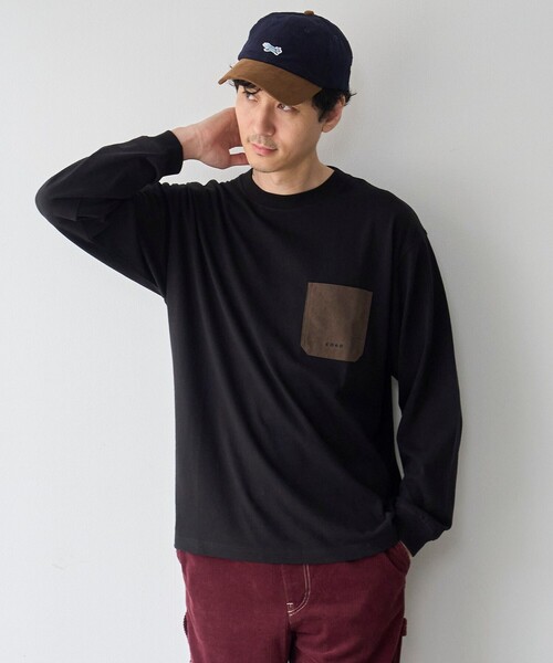 coen(コーエン)の「【Tough&Soft】布帛ポケット付き長袖Tシャツ(Tシャツ/カットソー・メンズ・ホワイト/ブラック・S/M/L/XL)」の13枚目の写真