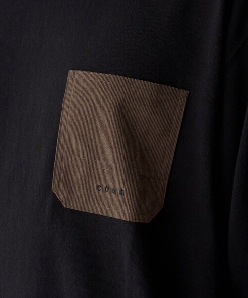 coen(コーエン)の「【Tough&Soft】布帛ポケット付き長袖Tシャツ(Tシャツ/カットソー・メンズ・ホワイト/ブラック・S/M/L/XL)」の15枚目の写真