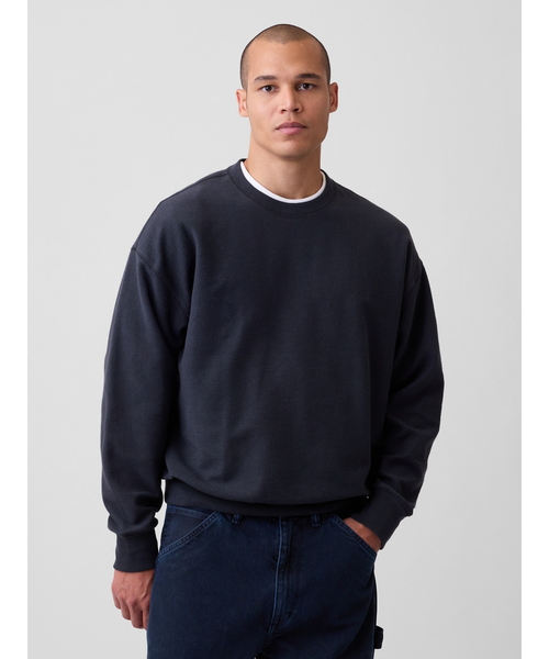GAP(ギャップ)の「オーバーサイズ フレンチテリー スウェットシャツ(スウェット・メンズ・ヘザーグレー/レッド/ネイビー/ブルー系その他2/グリーン・XS/S/M/L/XL)」の4枚目の写真