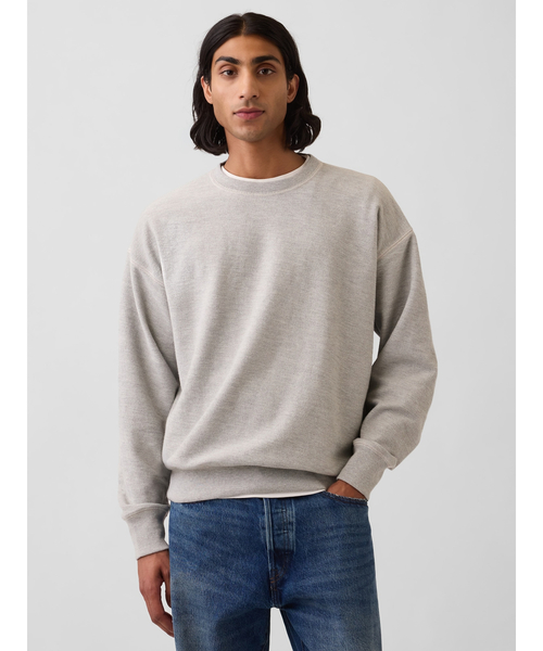 GAP(ギャップ)の「オーバーサイズ フレンチテリー スウェットシャツ(スウェット・メンズ・ヘザーグレー/レッド/ネイビー/ブルー系その他2/グリーン・XS/S/M/L/XL)」の2枚目の写真