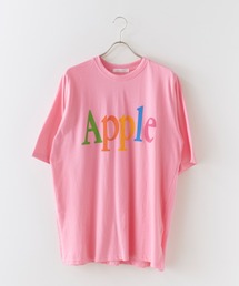 Apple Colorful Print Big Silhouette T-Shirt / Apple カラフル プリント ビッグシルエット Tシャツ 半袖 クルーネック オーバーサイズ プリントTシャツ レディース メンズ 2026年 夏 夏服
