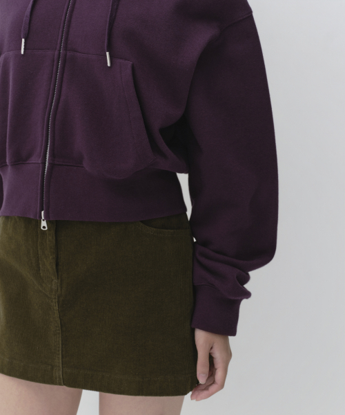 MUSINSA STANDARD WOMAN（ムシンサスタンダードウーマン）の「ウィメンズボリュームクロップフードパーカージップアップ[プラム]（パーカー・レディース・その他・SMALL/MEDIUM/LARGE/X-SMALL）」の6枚目の写真