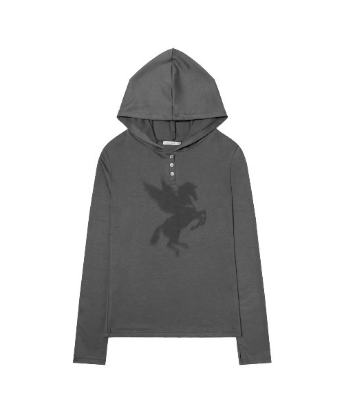 FANCY CLUB(ファンシークラブ)の「◇FANCYCLUB◇ブランド直輸入正規品/ペガサス フーデッド ロングスリーブ PEGASUS HOODED LONG SLEEVE(Tシャツ/カットソー・レディース・ホワイト/チャコール・FREE)」の7枚目の写真