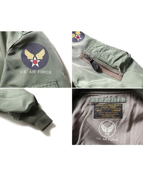 HOUSTON(ヒューストン)の「HOUSTON L-2B FLIGHT JACKET(ミリタリージャケット・メンズ・セージグリーン・44/40/38/42)」の6枚目の写真
