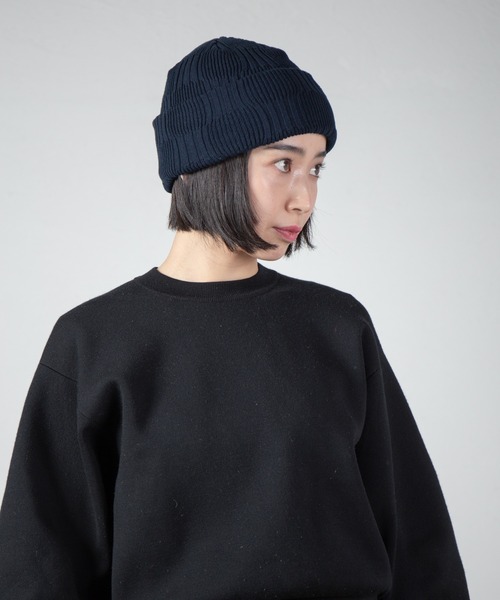 RACAL(ラカル)の「Blocking Rib Knit Panel Knit Beanie / パッチワーク風リブ編み柄ニットビーニー(ニットキャップ/ビーニー・レディース・サックスブルー/ライトピンク/ネイビー/グレー・FREE)」の1枚目の写真