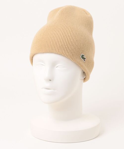 LACOSTE（ラコステ）の「【LACOSTE】ウールニットビーニー ニットキャップ L1387（ニットキャップ/ビーニー・メンズ・グレー/ネイビー/ベージュ/ブラック・FREE）」の3枚目の写真