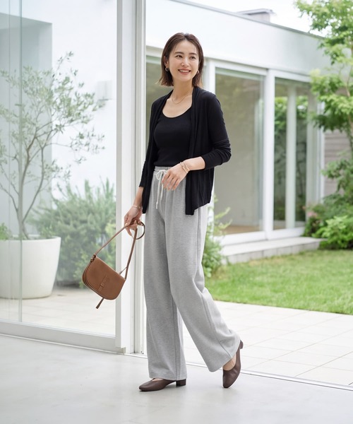 STYLE DELI(スタイルデリ)の「ソフトなカットソーワイドパンツ(その他パンツ・レディース・ライトグレー/チャコール/ブラック・FREE)」の4枚目の写真