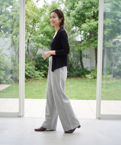 STYLE DELI(スタイルデリ)の「ソフトなカットソーワイドパンツ(その他パンツ・レディース・ライトグレー/チャコール/ブラック・FREE)」の5枚目の写真