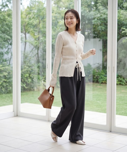 STYLE DELI(スタイルデリ)の「ソフトなカットソーワイドパンツ(その他パンツ・レディース・ライトグレー/チャコール/ブラック・FREE)」の8枚目の写真