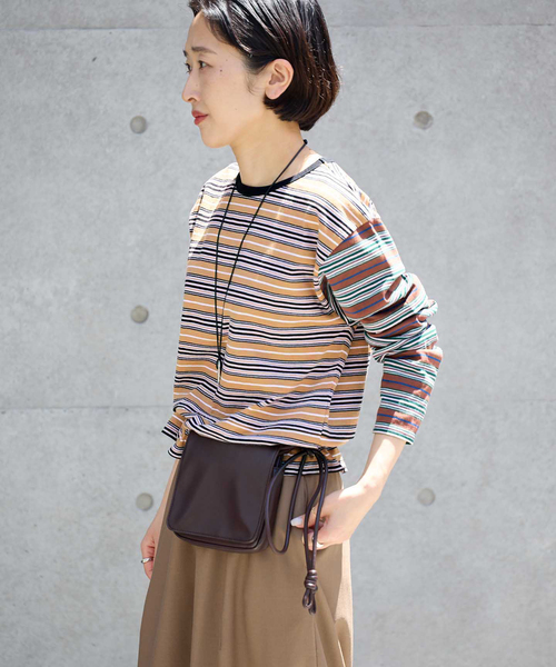Girls Department Club(ガールズデパートメントクラブ)の「Girls Department Club/ガールズデパートメントクラブ LAYER LS TRIPLE BORDER LAYER(Tシャツ/カットソー・レディース・ベージュ/グリーン・FREE)」の14枚目の写真