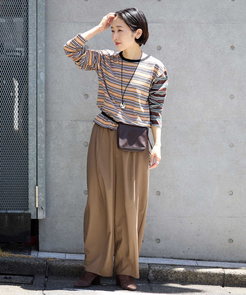 Girls Department Club(ガールズデパートメントクラブ)の「Girls Department Club/ガールズデパートメントクラブ LAYER LS TRIPLE BORDER LAYER(Tシャツ/カットソー・レディース・ベージュ/グリーン・FREE)」の16枚目の写真