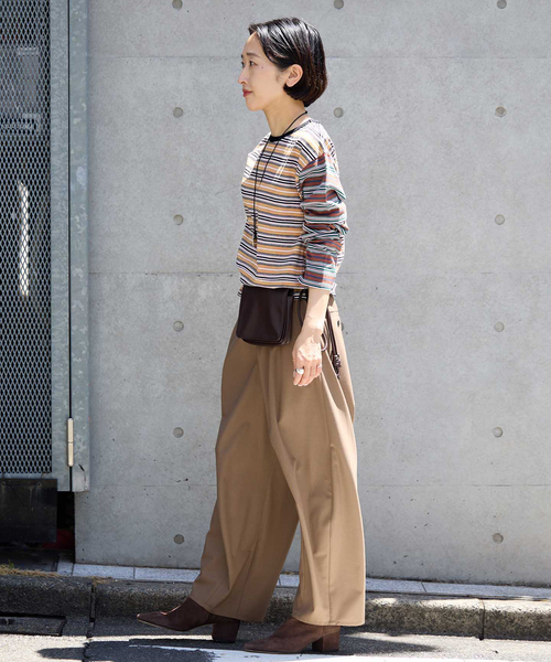 Girls Department Club(ガールズデパートメントクラブ)の「Girls Department Club/ガールズデパートメントクラブ LAYER LS TRIPLE BORDER LAYER(Tシャツ/カットソー・レディース・ベージュ/グリーン・FREE)」の17枚目の写真