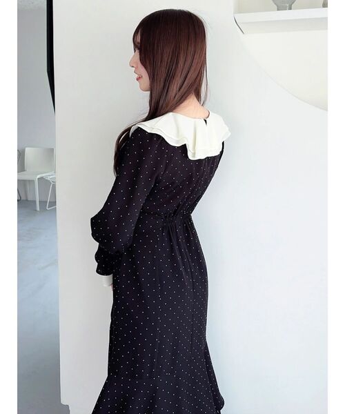 dazzlin(ダズリン)の「ラッフルティアードイレヘムワンピース(ワンピース・レディース・ブラック/アイボリー・MEDIUM/SMALL)」の3枚目の写真