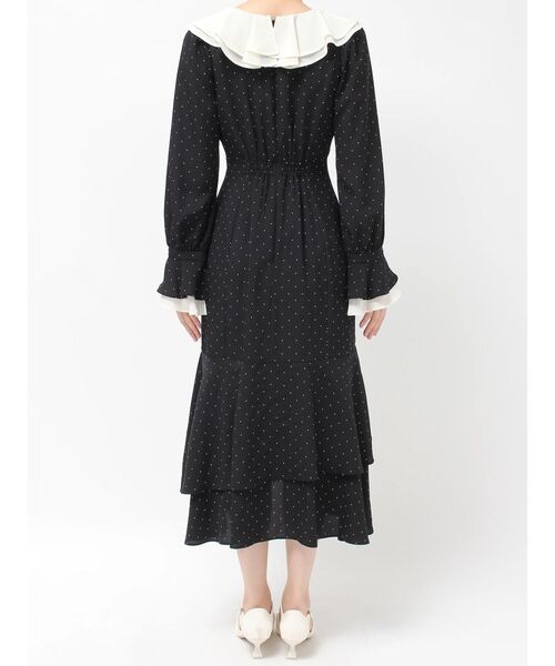 dazzlin(ダズリン)の「ラッフルティアードイレヘムワンピース(ワンピース・レディース・ブラック/アイボリー・MEDIUM/SMALL)」の7枚目の写真