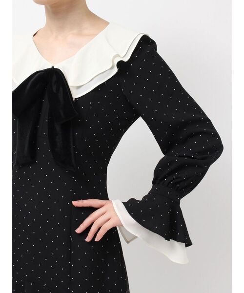 dazzlin(ダズリン)の「ラッフルティアードイレヘムワンピース(ワンピース・レディース・ブラック/アイボリー・MEDIUM/SMALL)」の9枚目の写真