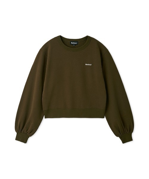 Barbour(バブアー)の「ワンポイント ロゴ パフスリーブ スウェットJapan Exclusive(レディース)(スウェット・レディース・オリーブ/ダークグレー/クリーム/ライトグレー・MEDIUM/SMALL)」の11枚目の写真