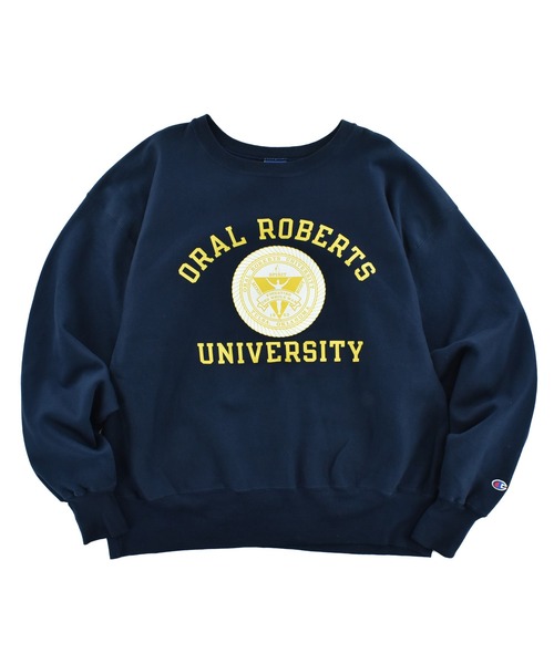 Champion(チャンピオン)の「【USED】Y2K Champion “ORAL ROBERTS UNIVERSITY” リバースウィーブ スウェット(スウェット・メンズ・ネイビー・XX-LARGE)」の1枚目の写真