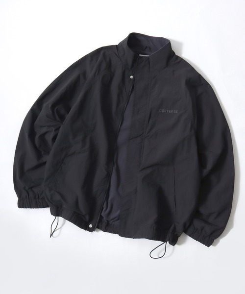 CONVERSE(コンバース)の「CONVERSE/コンバース Nylon Fleece-Lined Jacket/オーバーサイズ 裏フリース カラー配色 スタンドブルゾン/ナイロンジャケット/レディース メンズ(ブルゾン・レディース・ネイビー/アイボリー/ブラック/ブラウン・LL/L/M)」の6枚目の写真