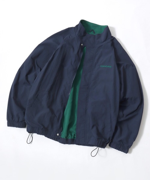 CONVERSE(コンバース)の「CONVERSE/コンバース Nylon Fleece-Lined Jacket/オーバーサイズ 裏フリース カラー配色 スタンドブルゾン/ナイロンジャケット/レディース メンズ(ブルゾン・レディース・ネイビー/アイボリー/ブラック/ブラウン・LL/L/M)」の8枚目の写真