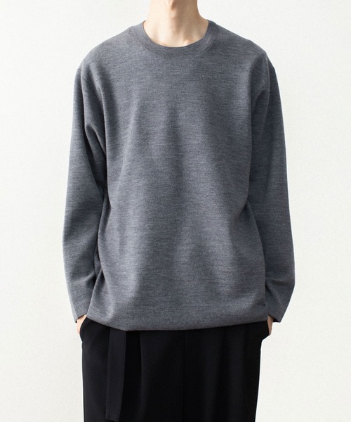 ATTACHMENT(アタッチメント)の「【LIMITED】W/PEダブルニット クルーネック プルオーバー / W/PE DDOUBLE KNIT CREWNECK PULLOVER(ニット/セーター・メンズ・ライトグレー/ブラック/オフホワイト・3/2/1/4)」の3枚目の写真