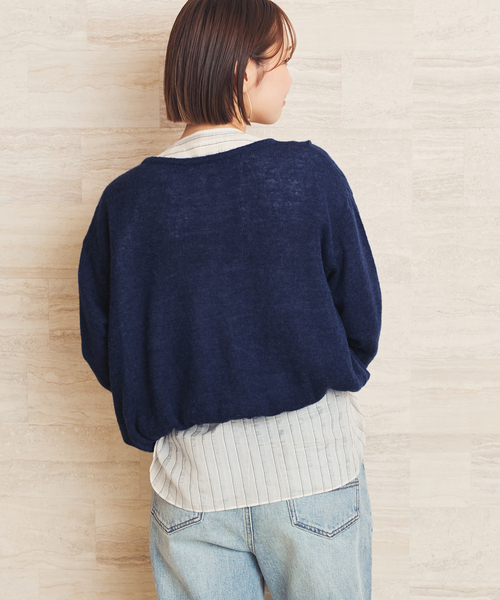 plage(プラージュ)の「ALPACA MIX 2WAYカシュクールプルオーバー(ニット/セーター・レディース・グレー/ホワイト/コバルトブルー・FREE)」の12枚目の写真