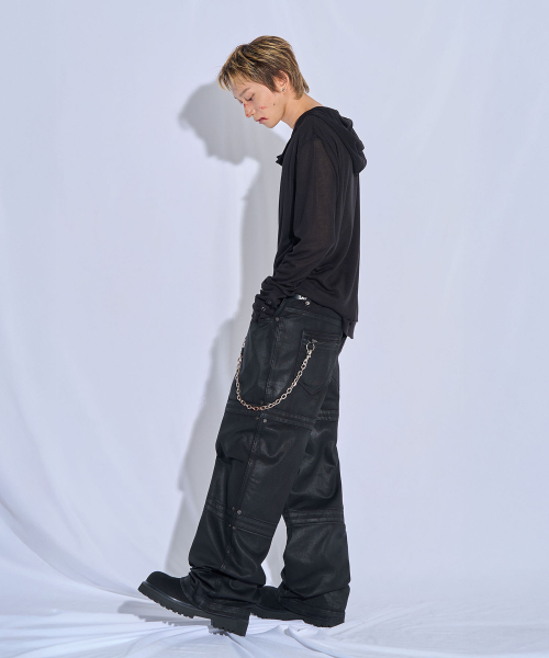 PITCHBLACK(ピッチブラック)の「コーテッドリベットワイドパンツ(ブラック)(その他パンツ・メンズ・その他・X-LARGE/MEDIUM/LARGE)」の5枚目の写真