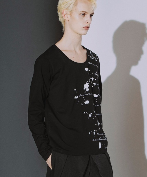 NO ID.(ノーアイディ)の「mlt5868- Archive of thoughtプリントPO ロングスリーブカットソー(859006-585T)(Tシャツ/カットソー・メンズ・ホワイト/ブラック・2/1)」の14枚目の写真