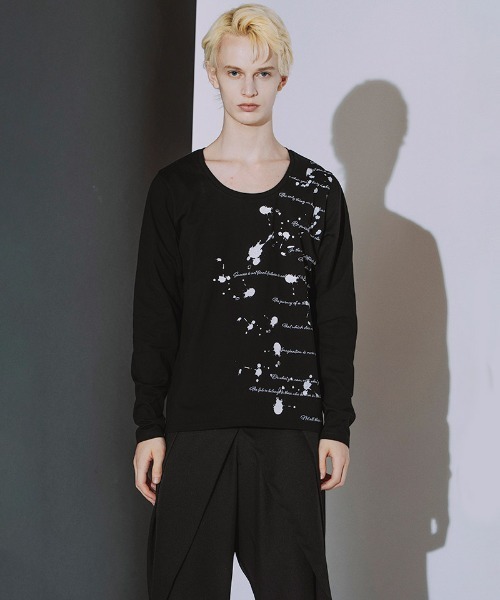 NO ID.(ノーアイディ)の「mlt5868- Archive of thoughtプリントPO ロングスリーブカットソー(859006-585T)(Tシャツ/カットソー・メンズ・ホワイト/ブラック・2/1)」の16枚目の写真