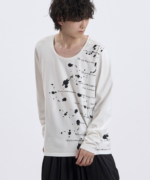 NO ID.(ノーアイディ)の「mlt5868- Archive of thoughtプリントPO ロングスリーブカットソー(859006-585T)(Tシャツ/カットソー・メンズ・ホワイト/ブラック・2/1)」の19枚目の写真