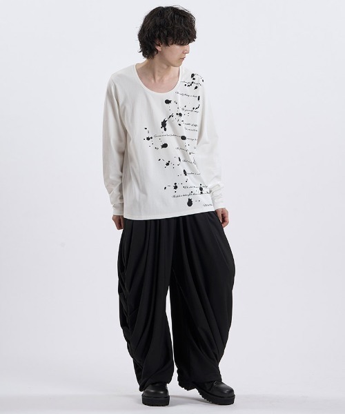 NO ID.(ノーアイディ)の「mlt5868- Archive of thoughtプリントPO ロングスリーブカットソー(859006-585T)(Tシャツ/カットソー・メンズ・ホワイト/ブラック・2/1)」の21枚目の写真