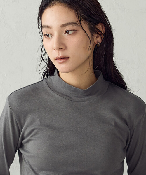 COMME CA ISM（コムサイズム）の「あったか ハイネックTシャツ（Tシャツ/カットソー・レディース・ブラック/グレー/ネイビー/ホワイト・L/M）」の11枚目の写真