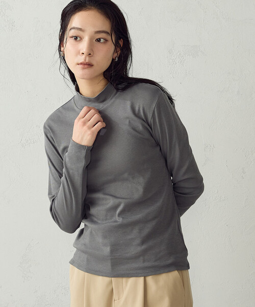 COMME CA ISM（コムサイズム）の「あったか ハイネックTシャツ（Tシャツ/カットソー・レディース・ブラック/グレー/ネイビー/ホワイト・L/M）」の12枚目の写真