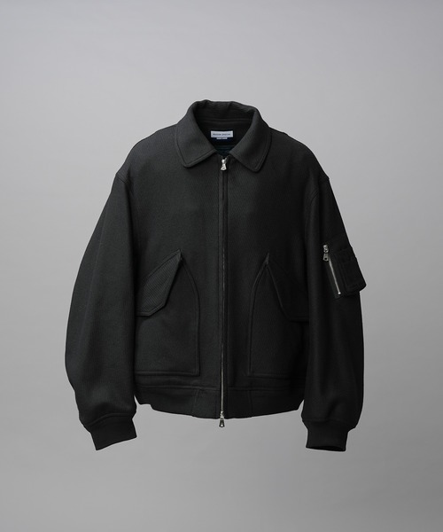 MAISON SPECIAL（メゾンスペシャル）の「《UNISEX》【Italian Dead Stock Fabric】プライムオーバーA-2フライトブルゾン/Prime-Over A-2 Flight Jacket【MAISON SPECIAL/メゾンスペシャル】（ブルゾン・メンズ・ダークネイビー/グレイッシュベージュ/ネイビー/ライトブルー/ブラック・0/1/2）」の22枚目の写真