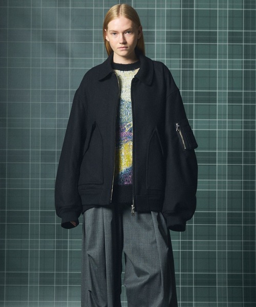 MAISON SPECIAL（メゾンスペシャル）の「《UNISEX》【Italian Dead Stock Fabric】プライムオーバーA-2フライトブルゾン/Prime-Over A-2 Flight Jacket【MAISON SPECIAL/メゾンスペシャル】（ブルゾン・メンズ・ダークネイビー/グレイッシュベージュ/ネイビー/ライトブルー/ブラック・0/1/2）」の10枚目の写真