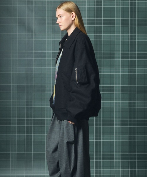 MAISON SPECIAL（メゾンスペシャル）の「《UNISEX》【Italian Dead Stock Fabric】プライムオーバーA-2フライトブルゾン/Prime-Over A-2 Flight Jacket【MAISON SPECIAL/メゾンスペシャル】（ブルゾン・メンズ・ダークネイビー/グレイッシュベージュ/ネイビー/ライトブルー/ブラック・0/1/2）」の11枚目の写真