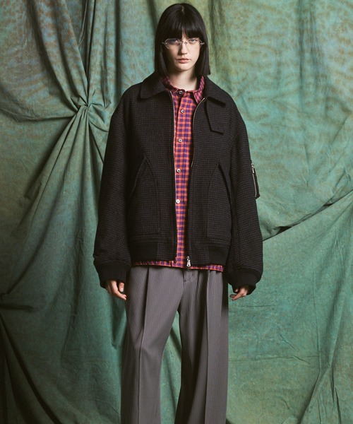 MAISON SPECIAL（メゾンスペシャル）の「《UNISEX》【Italian Dead Stock Fabric】プライムオーバーA-2フライトブルゾン/Prime-Over A-2 Flight Jacket【MAISON SPECIAL/メゾンスペシャル】（ブルゾン・メンズ・ダークネイビー/グレイッシュベージュ/ネイビー/ライトブルー/ブラック・0/1/2）」の13枚目の写真