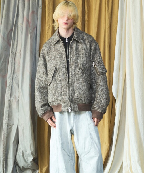 MAISON SPECIAL（メゾンスペシャル）の「《UNISEX》【Italian Dead Stock Fabric】プライムオーバーA-2フライトブルゾン/Prime-Over A-2 Flight Jacket【MAISON SPECIAL/メゾンスペシャル】（ブルゾン・メンズ・ダークネイビー/グレイッシュベージュ/ネイビー/ライトブルー/ブラック・0/1/2）」の16枚目の写真