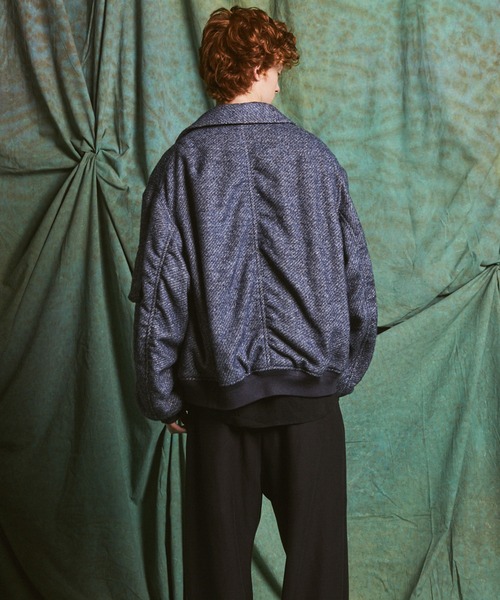 MAISON SPECIAL（メゾンスペシャル）の「《UNISEX》【Italian Dead Stock Fabric】プライムオーバーA-2フライトブルゾン/Prime-Over A-2 Flight Jacket【MAISON SPECIAL/メゾンスペシャル】（ブルゾン・メンズ・ダークネイビー/グレイッシュベージュ/ネイビー/ライトブルー/ブラック・0/1/2）」の7枚目の写真
