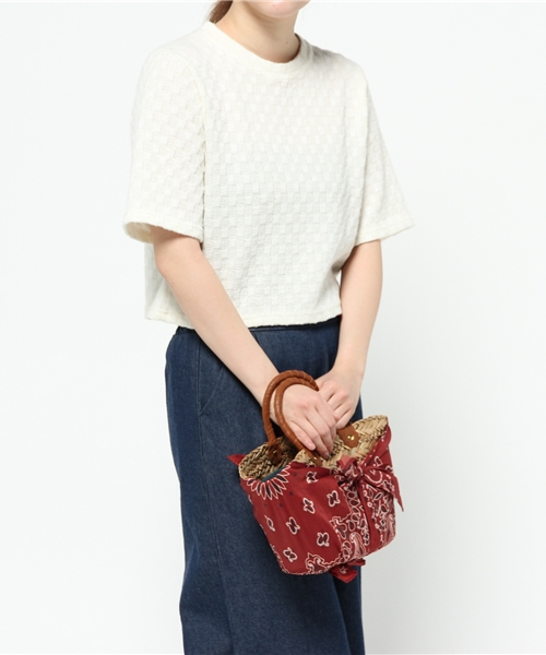 Khaju（カージュ）の「control freak: バンダナカゴバッグ（かごバッグ・レディース・レッド/ネイビー・ONE SIZE）」の4枚目の写真