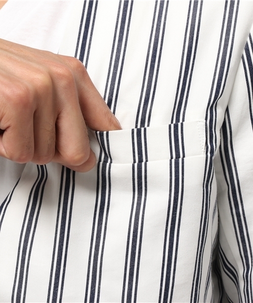 KICS DOCUMENT.(キクス ドキュメント)の「Vネック プルオーバー シャツジャケット 裾スピンドル付(シャツ/ブラウス・メンズ・Navy・4)」の7枚目の写真