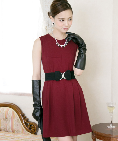 PourVous(プールヴー)の「結婚式 ワンピースドレス ミニ丈 とノースリーブハイウエスト 大きいサイズ フォーマル オケージョンドレス お呼ばれ 二次会 成人式 (ドレス・レディース・グリーン/ワインレッド/ブラック/ブルーグリーン/ネイビー・L/S/M/XS/4L/XL/XXL)」の13枚目の写真