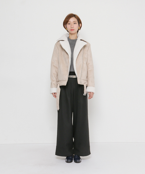 SENSE OF PLACE by URBAN RESEARCH(センスオブプレイスバイアーバンリサーチ)の「ハイウエストワイドパンツ(その他パンツ・レディース・ブラウン/カーキ/ブラック・38/36)」の4枚目の写真