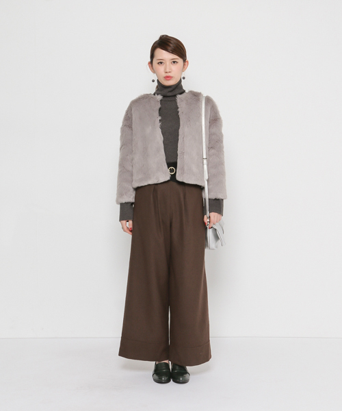 SENSE OF PLACE by URBAN RESEARCH(センスオブプレイスバイアーバンリサーチ)の「ハイウエストワイドパンツ(その他パンツ・レディース・ブラウン/カーキ/ブラック・38/36)」の6枚目の写真