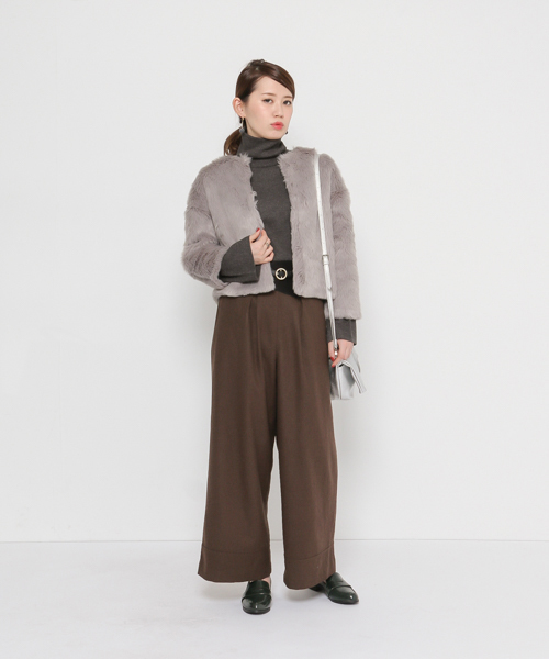 SENSE OF PLACE by URBAN RESEARCH(センスオブプレイスバイアーバンリサーチ)の「ハイウエストワイドパンツ(その他パンツ・レディース・ブラウン/カーキ/ブラック・38/36)」の7枚目の写真