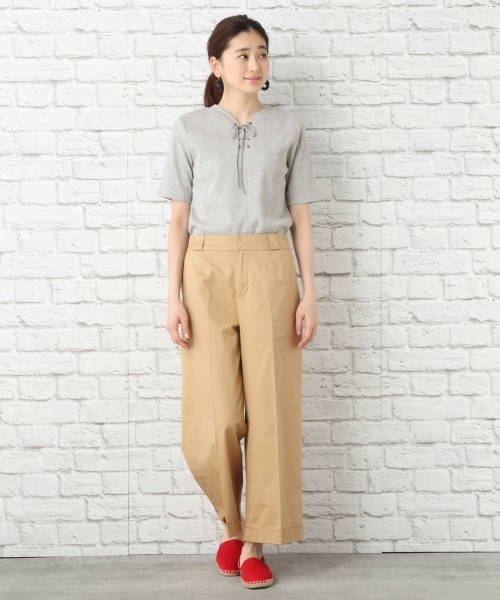 LEPSIM(レプシィム)の「レースアップ2WAYリブプルオーバー 748720(Tシャツ/カットソー・レディース・オフホワイト/ブラック/グレー・LARGE/MEDIUM)」の7枚目の写真