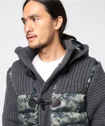 未使用級✨BARK ダウン×ニット　カモフラ　ダッフルコート　ブルゾン　2way 未使用級✨BARK ダウン×ニット カモフラ ダッフルコート ブルゾン 2way